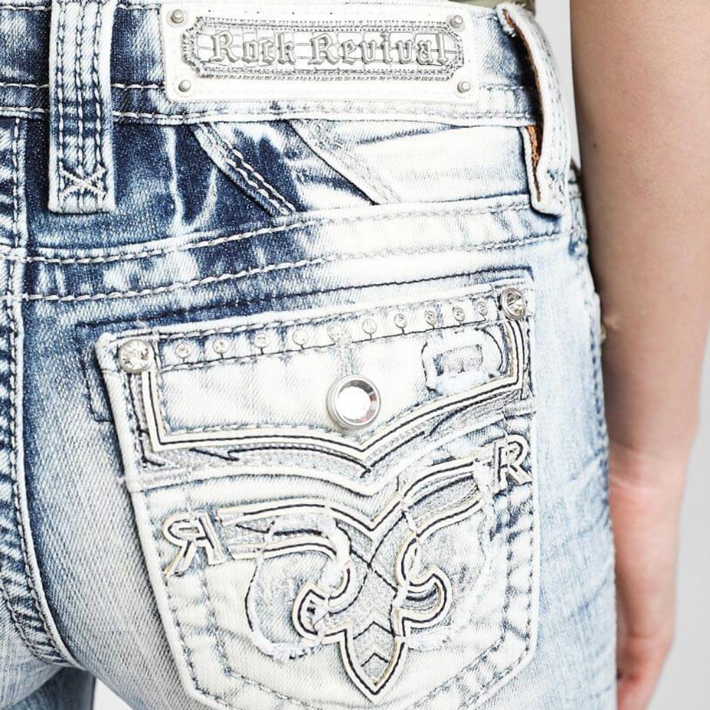 ❤️NeW❤️ ROCK REVIVAL BLUE CORAL EMBELLISHED LOW-RISE SKINNY JEANS 29
